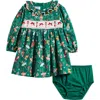 Iris & Ivy Nutcracker Smocked Dress & Bloomers Set In Brown