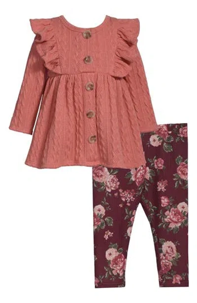 Iris & Ivy Babies'  Pinafore Knit Top & Print Leggings Set In Multi