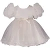 Iris & Ivy Ruffle Puff Sleeve Party Dress In Neutral