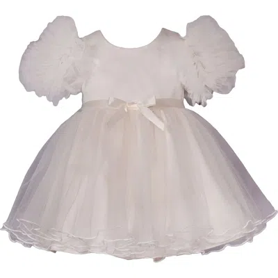 Iris & Ivy Babies'  Ruffle Puff Sleeve Party Dress In Neutral