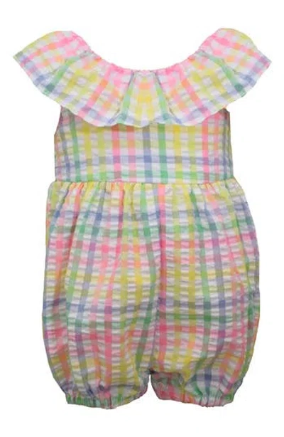 Iris & Ivy Babies'  Seersucker Gingham Bubble Romper In Multi