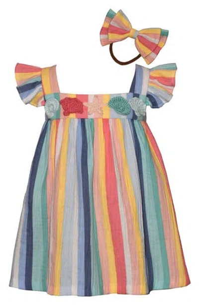 Iris & Ivy Babies'  Shell Appliqué Dress & Headband Set In Multi