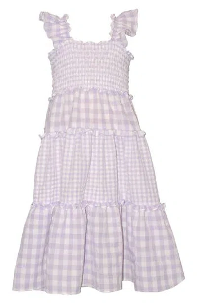 Iris & Ivy Kids'  Smocked Gingham Dress In Pink