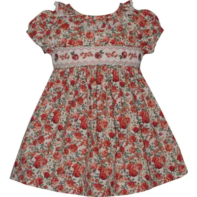 Iris & Ivy Babies'  Smocked Roses Cotton Dress In Multi