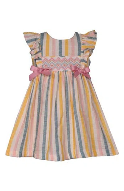 Iris & Ivy Babies'  Striped Smocked Dress In Multi