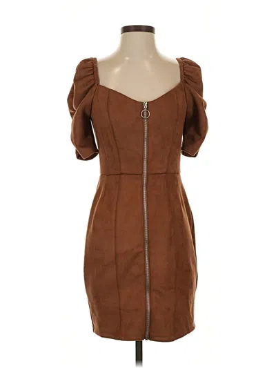 Pre-owned Iris Casual Dress In Brown