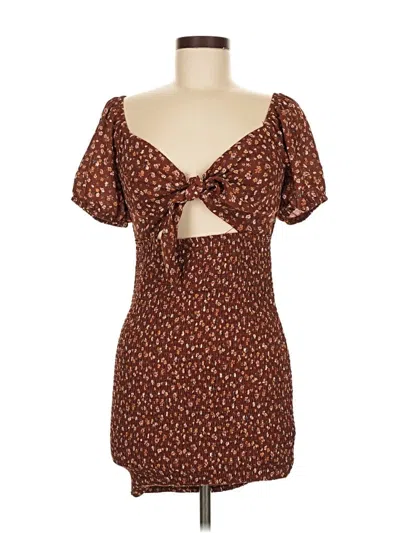 Pre-owned Iris Casual Dress In Brown