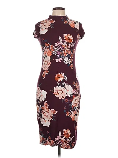 Pre-owned Iris Casual Dress In Burgundy