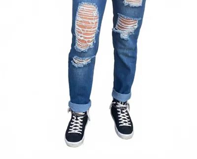 Iris Elizabeth Distressed Jeans In Blue