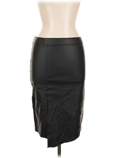 Pre-owned Iris Faux Leather Skirt In Black