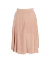 Iris & Ink Circle Skirt In Pink Suede In Pink