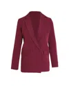 Iris & Ink Double-breasted Blazer In Purple Polyester In Purple