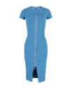 Iris & Ink Bodycon Front-zip Dress In Blue Bamboo Viscose