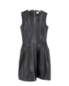 Iris & Ink Mini Dress In Black Leather In Black
