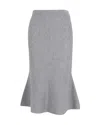 Iris & Ink Knit Flared Skirt In Gray Wool