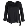 Iris & Ink Long Sleeve Blouse In Black Polyseter In Black