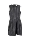Iris & Ink Mini Dress In Black Leather In Black