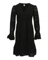 Iris & Ink Saguaro Fluted Broderie Anglaise Dress In Black Cotton In Black