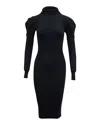 Iris & Ink Turtleneck Ribbed Knit Dress In Navy Blue Viscose In Blue