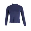 Iris & Ink Turtleneck Sweater In Navy Blue Viscose