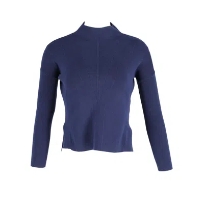 Iris & Ink Turtleneck Sweater In Navy Blue Viscose