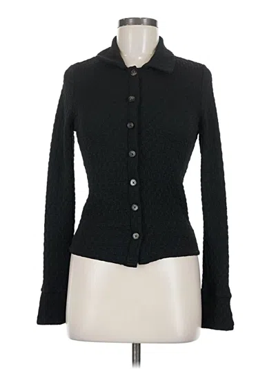 Pre-owned Iris Long Sleeve Blouse In Black