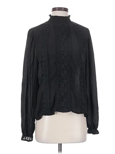 Pre-owned Iris Long Sleeve Blouse In Black