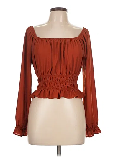 Pre-owned Iris Long Sleeve Blouse In Brown
