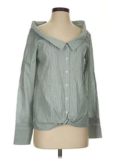 Pre-owned Iris Long Sleeve Blouse In Green