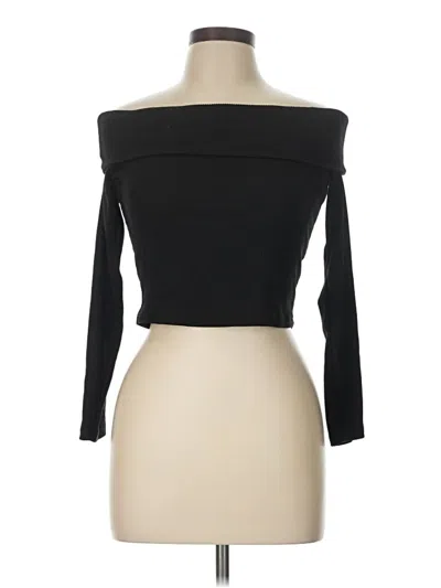 Pre-owned Iris Long Sleeve Top Black Strapless Neckline Tops