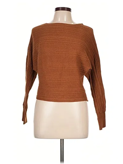 Pre-owned Iris Long Sleeve Top Brown Boatneck Tops