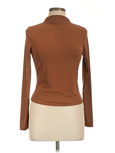 Pre-owned Iris Long Sleeve Top Brown Turtleneck Tops