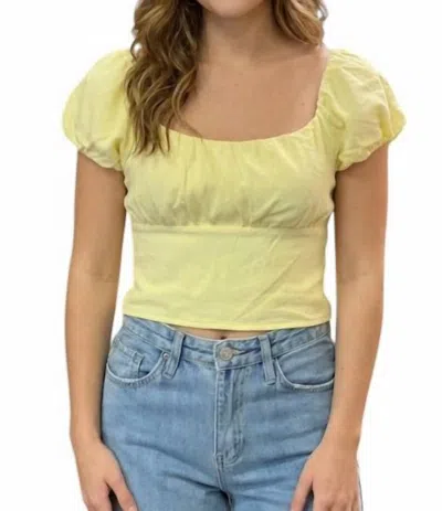 Iris Puff Sleeve Top In Yellow