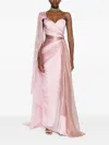 Iris Serban Alexa Draped One-shoulder Gown In Pink