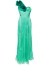 Iris Serban Angelina One-shoulder Gown In Green