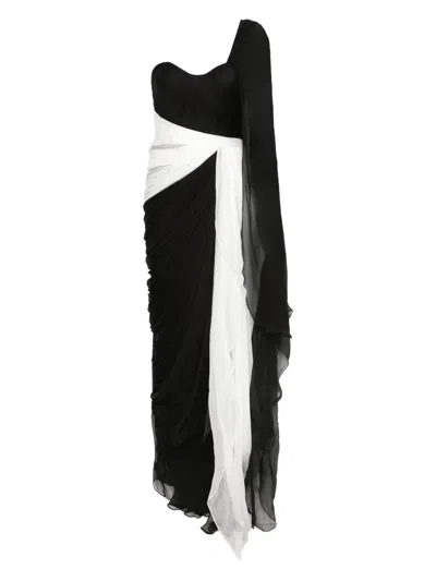 Iris Serban Aris One-shoulder Gown In Black
