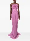 Iris Serban Floralia Strapless Maxi Dress In Pink