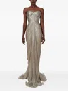 Iris Serban Iolanda Strapless-pleated Maxi Dress In Neutral