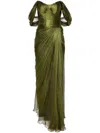Iris Serban Hellen One-sleeve Maxi Dress In Green