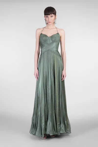 Iris Serban Isadora Dress Woman In Green Silk