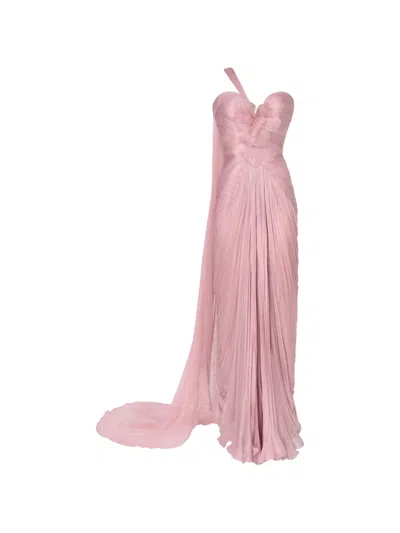 Iris Serban Kaya One-shoulder Floral-appliqué Maxi Dress In Pink