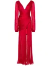 Iris Serban Leona Plissé Maxi Dress In Red