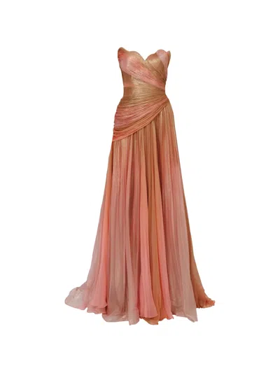 Iris Serban Melissa Draped Ombre-print Maxi Dress In Brown