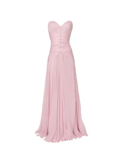 Iris Serban Winnie Ruched-bodice Maxi Dress In Pink