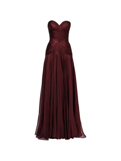 Iris Serban Yuliel Strapless Ruched Maxi Dress In Red