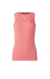 Iris Setlakwe Basic V Neck Ribbed Knit Tank Top In Sugar Coral In Multi