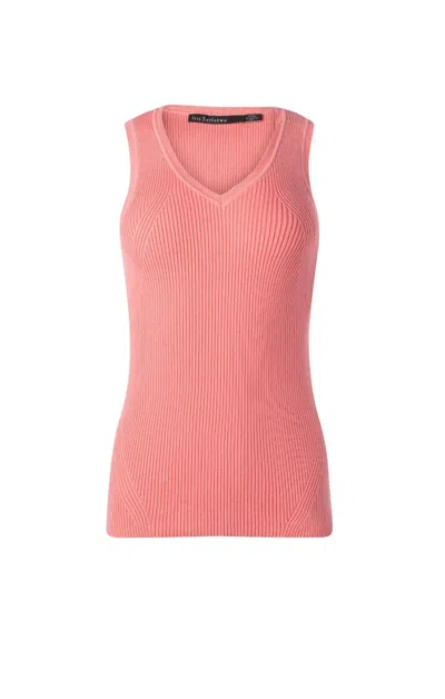 Iris Setlakwe Basic V Neck Ribbed Knit Tank Top In Sugar Coral In Pink