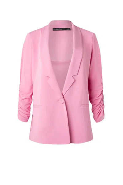 Iris Setlakwe Boyfriend Rushed Sleeve Jacket In Rose Blush In Pink