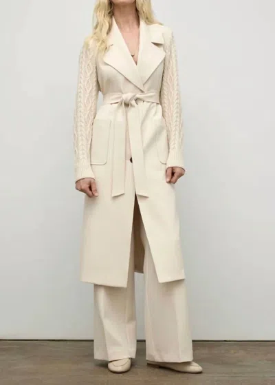 Iris Setlakwe Cable Knit Sleeve Coat In Bone In Multi