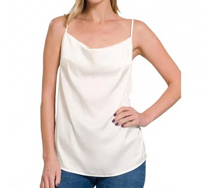 Iris Setlakwe Cowl Neck Cami In Ivory In White